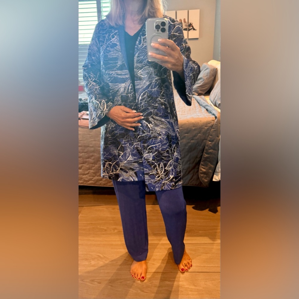 Chico's Royal Blue, Black & White jacket and pants
